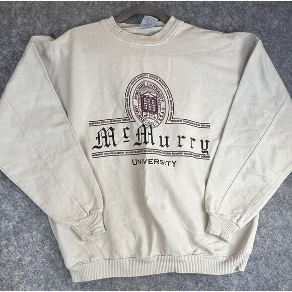 VTG McMurry University Texas Mens Large Sweatshirt Crewneck 90s Y2K Made in USA - Picture 2 of 8